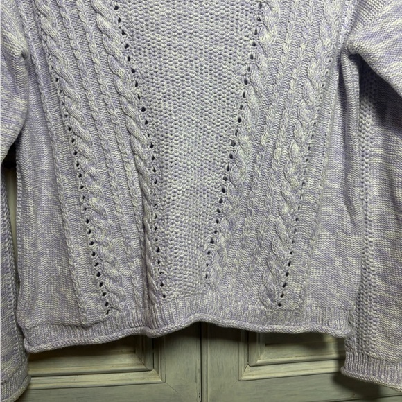 Lilly Pulitzer Maxcy Sweater Light Lilac Verbena Chunky Knit Preppy Fisherman’s - Picture 7 of 10
